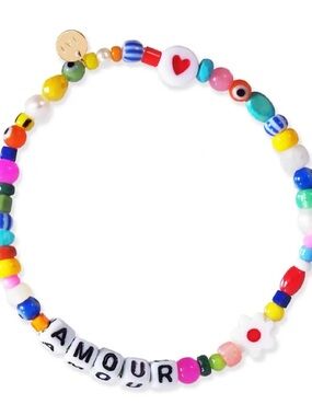 Tai Jewelry Handmade Beaded Mixed Media Bracelet In Amour BNWT